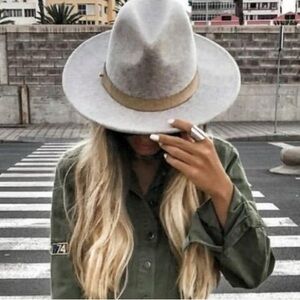 NWT LACK OF COLOR THE MACK WOOL SPECKLED GRAY FEDORA HAT REVOLVE SMALL - MEDIUM